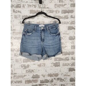 Judy‎ Blue Jeans Shorts Size Large Blue Stretch Denim Cuff Hem JB150096